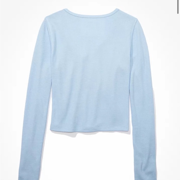 AE Cropped Long Sleeve Waffle Tee - Picture 2 of 4